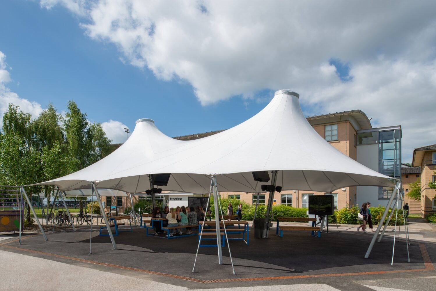 Tensile shade PVC roof fabric